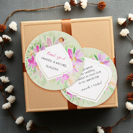 Moderne Aquarel Boho Lila Bloem Motief Elegant Bedankjes Labels