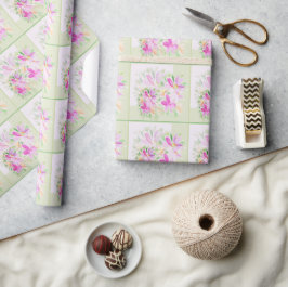 Moderne Aquarel Boho Lila Bloem Motief Elegant Cadeaupapier