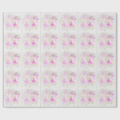 Moderne Aquarel Boho Paarse Bloemen Elegant Cadeaupapier (Vlak)