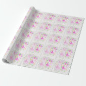 Moderne Aquarel Boho Paarse Bloemen Elegant Cadeaupapier (Uitgerold)