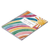 Moderne Aquarel Boho Regenboog en Zonneschijn Cust Notitieboek (Linkerzijde)