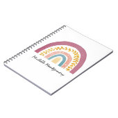 Moderne Aquarel Boho Regenboog Op Maat Notitieboek (Linkerzijde)
