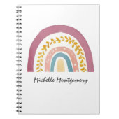 Moderne Aquarel Boho Regenboog Op Maat Notitieboek (Voorkant)