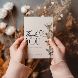 Moderne aquarel bosdieren Dank u Bedankkaart