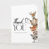 Moderne aquarel bosdieren Dank u Bedankkaart (Voorkant)