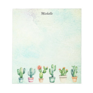 Moderne Aquarel Cactus Cactussen Woestijn Succulen Notitieblok