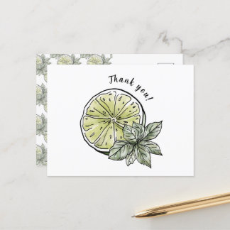 Moderne Aquarel Citroenfruit Bedankt Briefkaart