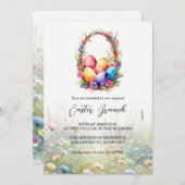 Moderne Aquarel Eieren Mand Paasbrunch Kaart (Voorkant / Achterkant)