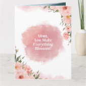 Moderne Aquarel Elegante Roze Bloem Moederdag  Kaart (Voorkant)