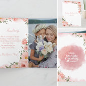 Moderne Aquarel Elegante Roze Bloem Moederdag  Kaart