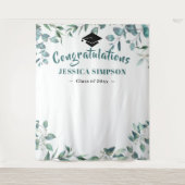 Moderne Aquarel Eucalyptus Foto Grad Backdrop Wandkleed (Voorkant)