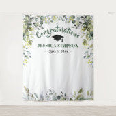 Moderne Aquarel Eucalyptus Fotocabine Achtergrond Wandkleed (Voorkant)