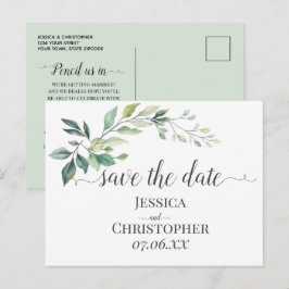 Moderne Aquarel Eucalyptusbladeren Groenaanplant Aankondigingskaart