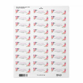 Moderne Aquarel Fuchsia Roze Tuin Bloem Etiket (Full Sheet)