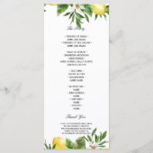 Moderne Aquarel Gele Citroenen & Blad  Menu (Achterkant)