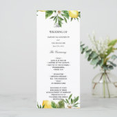 Moderne Aquarel Gele Citroenen & Blad  Menu (Staand voorkant)