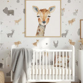 Moderne Aquarel Giraffe-kinderkamer Muur Kunst Poster