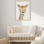 Moderne Aquarel Giraffe-kinderkamer Muur Kunst Poster