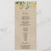 Moderne Aquarel Groene Blad Kraft Frame & Goud Menu (Achterkant)