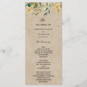 Moderne Aquarel Groene Blad Kraft Frame & Goud Menu (Voorkant)