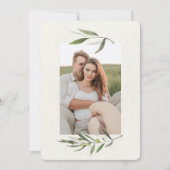 Moderne Aquarel Groene Olijftak Save The Date (Voorkant)