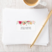 Moderne Aquarel Helder Roze Bloemige Bruiloft Etiket (Insitu)