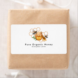 Moderne Aquarel Honingraten met terugkerende bij Etiket