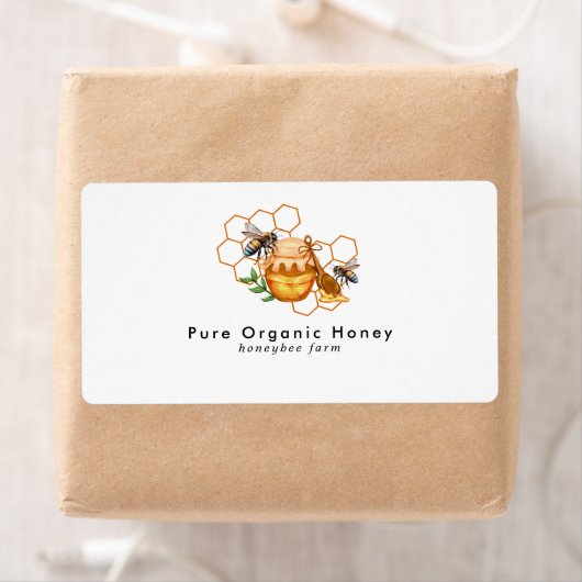 Moderne Aquarel Honingraten met terugkerende bij Etiket (Insitu)