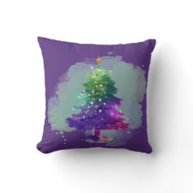 Moderne Aquarel Kerst kleurrijke Dennenboom