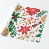 Moderne Aquarel Kerstgroene Dennenboom Cadeaupapier (Uitgerold)
