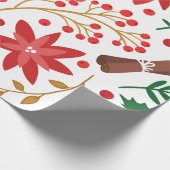 Moderne Aquarel Kerstgroene Dennenboom Cadeaupapier (Hoek)