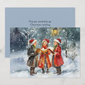 Moderne Aquarel Kerstliedjes Zangers Kaart (Voorkant / Achterkant)
