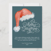 Moderne Aquarel Kerstmuts Plat Feestdagenkaart (Voorkant)