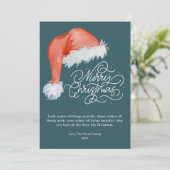 Moderne Aquarel Kerstmuts Plat Feestdagenkaart (Staand voorkant)