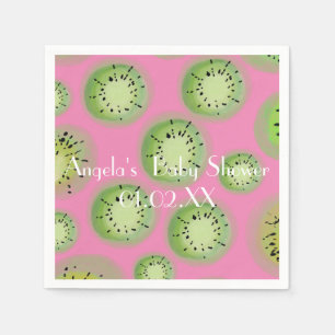 Moderne Aquarel Kiwi Fruit Babyshower Servet