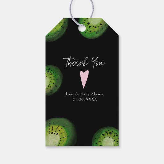 Moderne Aquarel Kiwi Fruit Bedankt Cadeaulabel (Voorkant)
