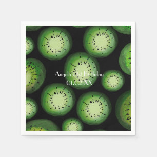 Moderne Aquarel Kiwi Fruit Verjaardag Servet