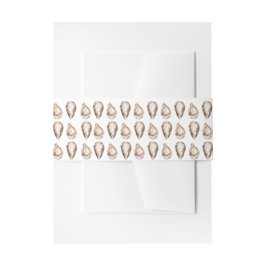 Moderne Aquarel Kust Oester Bruiloft Uitnodigingen Wikkel (Voorkant Voorbeeld)