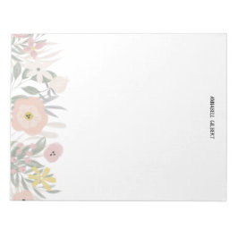 Moderne Aquarel Lente Tuin Bloemige Groene Element Notitieblok