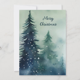 Moderne Aquarel Minimalistische Zakelijke Kerstkaa Feestdagenkaart