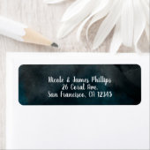 Moderne Aquarel Moody Blue Chic Feest Bruiloft Etiket (Insitu)