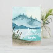 Moderne Aquarel Natuur Laten we het Avontuur Begin Feestdagenkaart (Staand voorkant)