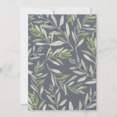 Moderne aquarel olijftak gebladerte salie aankondiging (Achterkant)