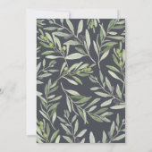 Moderne aquarel olijftak salieblad  aankondiging (Achterkant)