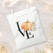 Moderne Aquarel Oranje Pompoen Met Liefde Bedankzakje (Geknipt)