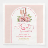 Moderne Aquarel Parels Bruids Bruiloft Servetten (Voorkant)