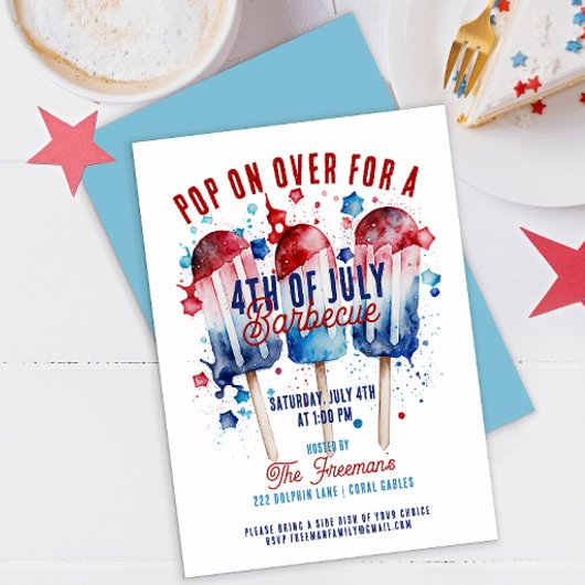 Moderne Aquarel Patriottisch 4 Juli Feestje Kaart