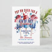 Moderne Aquarel Patriottisch 4 Juli Feestje Kaart (Staand voorkant)