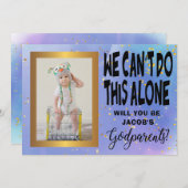 Moderne aquarel peetouders voorstel foto kaart (Voorkant / Achterkant)