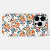 Moderne Aquarel Perzik Bloemmotief Monogram M Case-Mate iPhone Case (Achterkant (horizontaal))